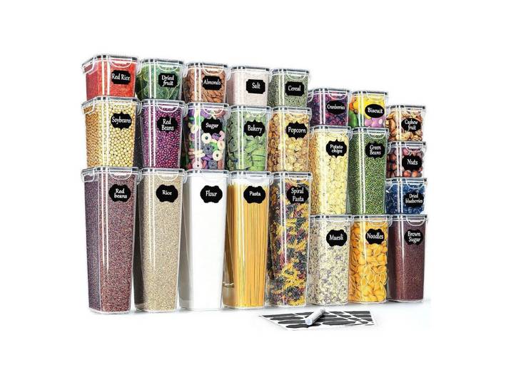 LuxusKollektion Vorratsdose 25er Set Vorratsdosen Luftdicht Stapelbar für Küche BPA-frei, Kunststoff