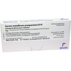WELEDA AURUM METALLICUM PRAEPARATUM D 10 Ampullen 8 St Ampullen