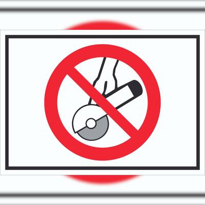 HB-Druck Nicht zulässig für Freihand- und Handschleifen Symbol Schild A6 (105x148mm)
