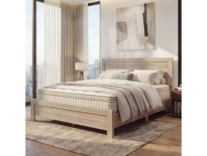 Mendler Queen Size Bett HWC-P44 160x200cm - Sonoma-Eiche-Optik