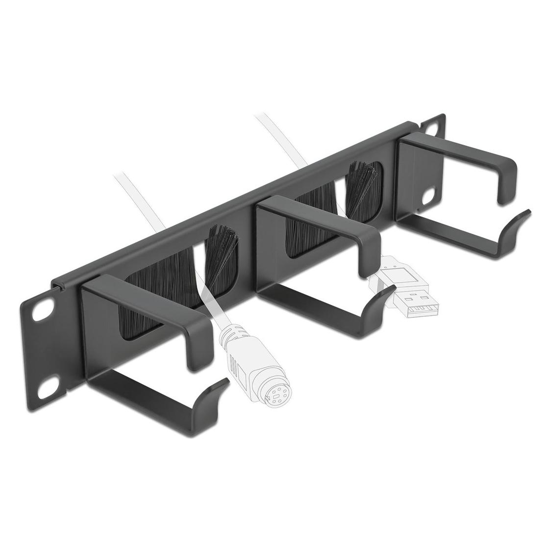 Delock Cable Management Brush Strip with 3 hooks (66487)