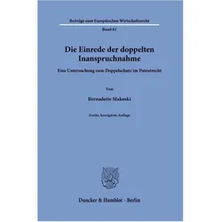 Die Einrede der doppelten Inanspruchnahme., Fachbücher von Bernadette Makoski