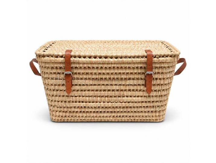 Malle de rangement fermeture cuir Marron 60x35x30 cm