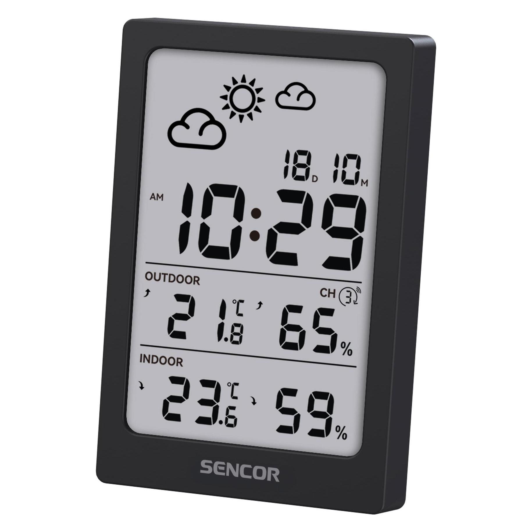 Sencor SWS 2300 B Wetterstation schwarz / LCD / Funksensor (8590669379309)