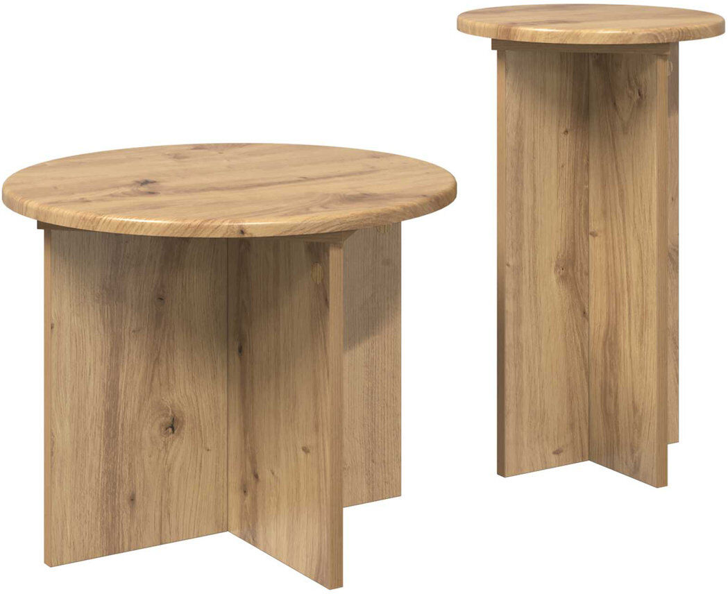 17 Stories Nesting Tables Artisan Oak 35cm H X 45cm W X 45cm D