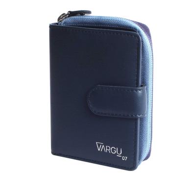 Geldbörse VARGU "VINEM 1-A", Damen, blau (navy, blau), Rindsleder, Kleinlederwaren, LGW zertifiziertes Leder
