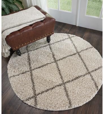 Nourison Brisbane Large Diamond Geometric Modern Shag Area Rug