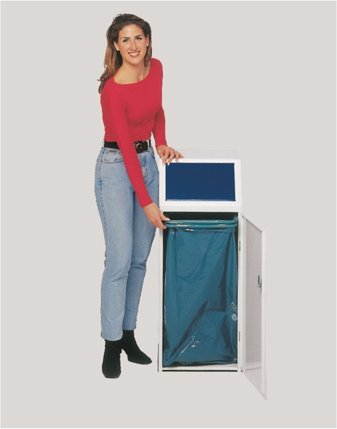 VAR Wertstoffsammler WSG 69 mit Fronttür Einwurfklappe besch. Klemmring enzianblau 70 l (17152)