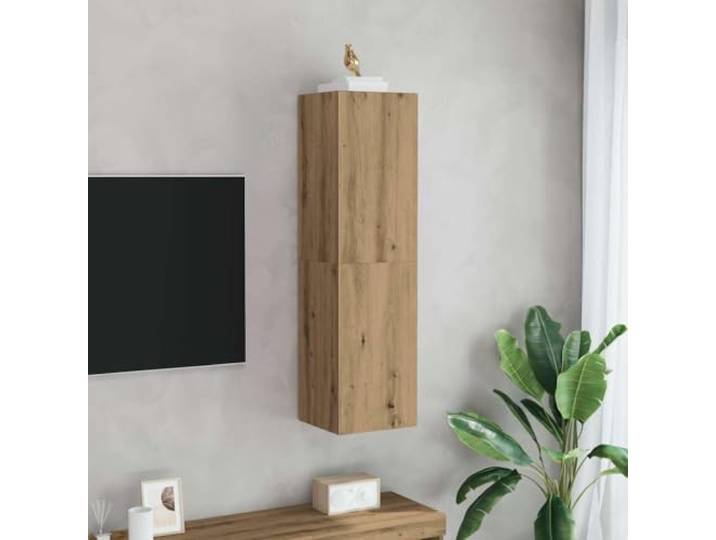 HEFZGDB TV-Schrank Artisan-Eiche 30,5x30x110 cm Holzwerkstoff mit viel Stauraum, modernem Design und langlebigem Material für dekorative Einrichtung, bequemer Zusammenbau