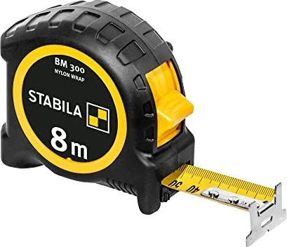 STABILA Maßband BM 300 NYLON-WRAP, 1000er-Skala 19572, Stahl 8,0 m