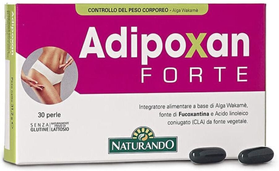NATURANDO Srl Naturando Adipoxan Forte 30 Perle - Integratore per Controllo del Peso Corporeo con Alghe Wakamè e CLA