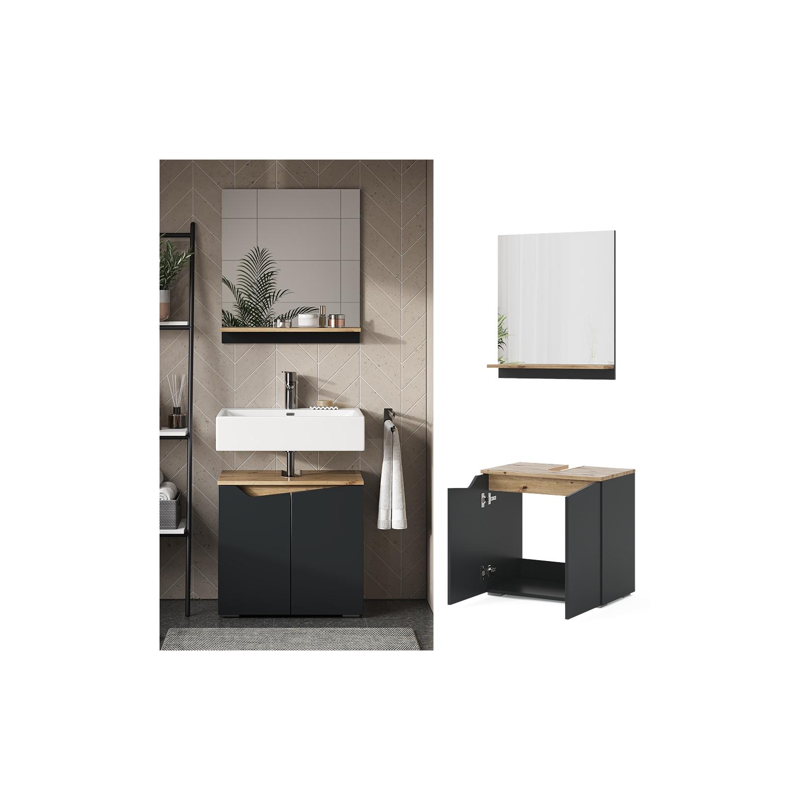 Vicco Badmöbel-Set Marelle Anthrazit Eiche 2 Teile