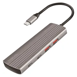 LogiLink UA0414 (USB-C, 7 Ports), Dockingstation + USB Hub, Grau
