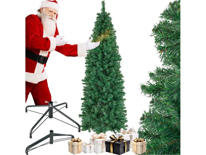 tectake® Kunstkerstboom - Levensecht met flexibele takken - Volumineus - Stabiel en eenvoudig te monteren - Kunstkerstboom als kerstversiering - 150 cm - 562 takken - groen
