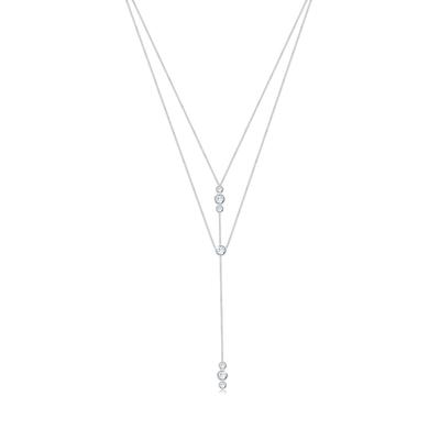 Silberkette ELLI "Halskette Y-Kette Layer 925 Silber, mit Kristallen von Swarovski" Gr. 45, silber, Halsketten, Damen, Silber 925 (Sterlingsilber), Silberkette