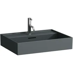 Laufen Aufsatz-Waschtisch KARTELL Laufen, Graphit matt, 460x600x145 mm, 8,4 l Füllmenge, 1 Hahnloch mit Überlauf