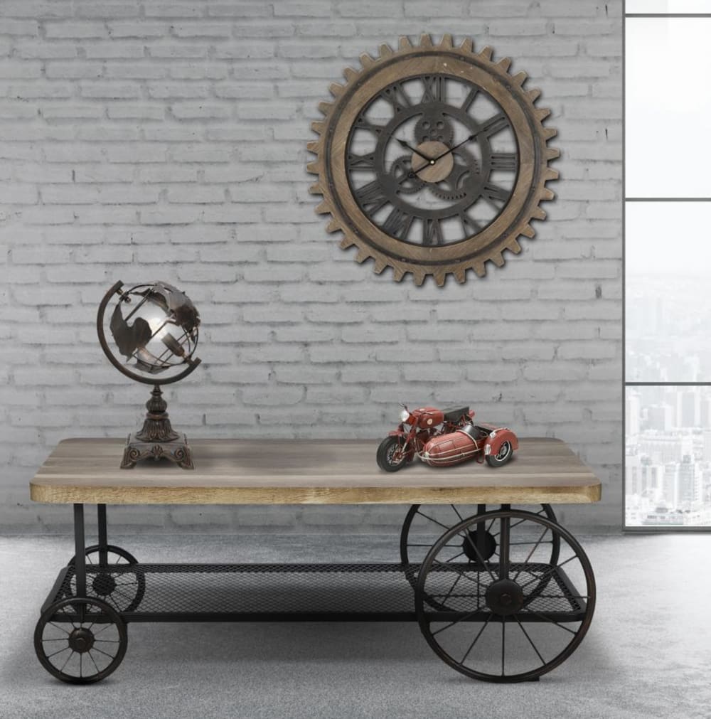 Mauro Ferretti Lámpara de mesa de metal marrón con forma de mapamundi 24x20x40 cm