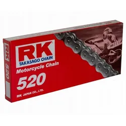 RK Takasago Chain, Motorrad Zubehör, RK-Antriebskette 520-100, inklusive Kette (CL), Standardfarbe (Hubraum: bis zu 250 ccm) (29,4 kN)