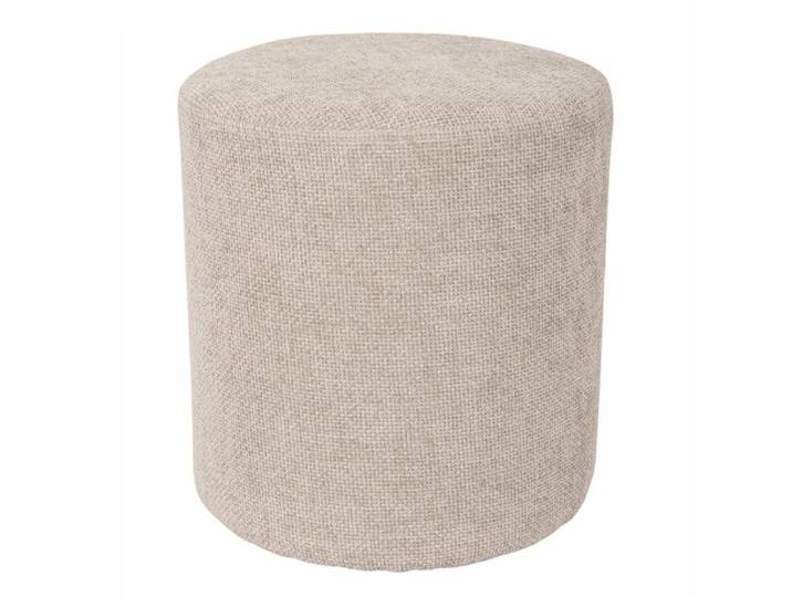 Pouf / Repose-pieds rond D. 32 cm en tissu maille taupe – JOEL Meubletmoi