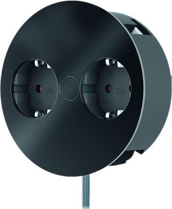 Bachmann Twist 2S stroomkabel met 2x Schuko stekker, zwart, 2,0 meter