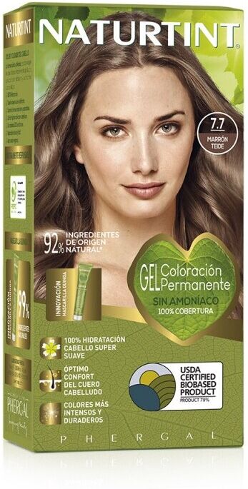 Naturtint Gel Coloración Permanente Tinte sin amoniaco 7.7 Marrón
