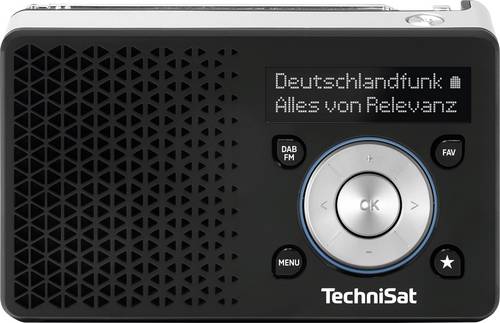 TechniSat DIGITRADIO 1A Akku-Radio DAB+, UKW, ASA-Warnfunktion wiederaufladbar Schwarz, Silber
