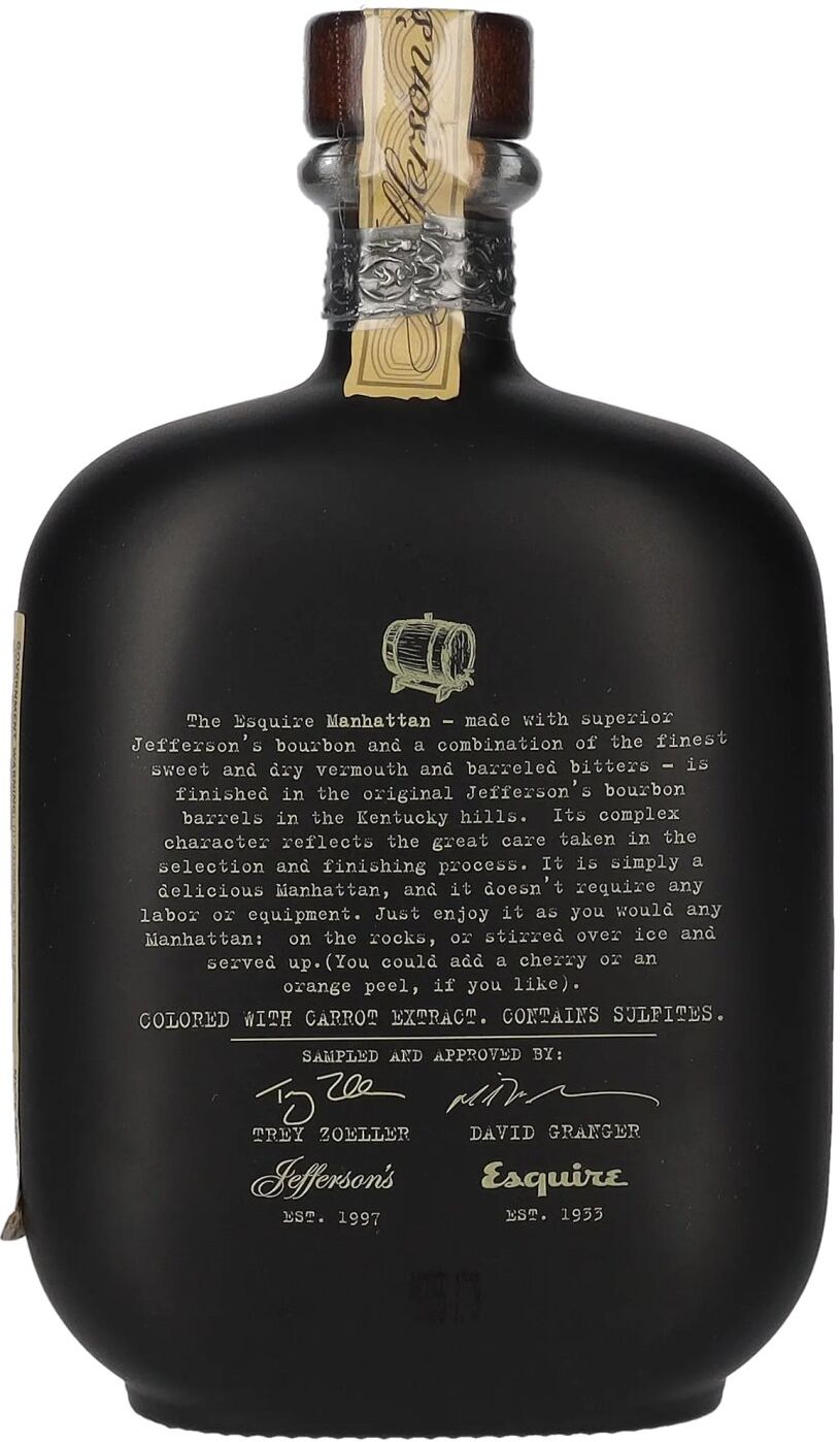 Jefferson's Bourbon Jefferson's Crafted MANHATTEN Barrel Finished Cocktail 34% Vol. 0,7l