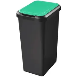 CEP Touch&lift 45 L Abfallbehälter schwarz / grüner Deckel.
