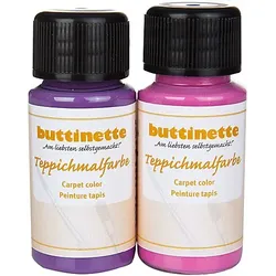 buttinette Teppichmalfarben in verschiedenen Farbkombinationen, 2x 50 ml