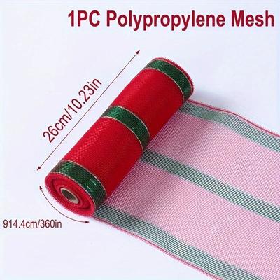 Uplifted Finds 10 Yard Polypropylene Decorative Mesh Roll For Handmade Christmas Tree Wreath Seasonal And DIY Holiday Decorations red And Green