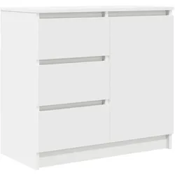 vidaXL Sideboard mit Schublade Weiß 71x35x65 cm Holzwerkstoff