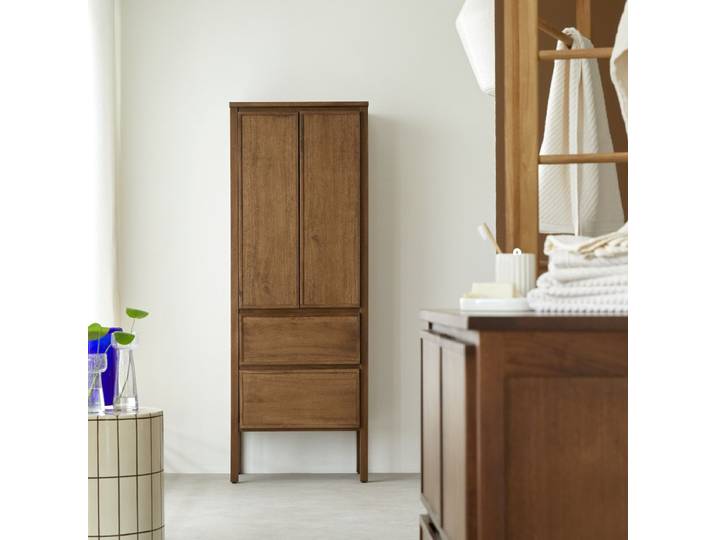 Hochschrank aus massivem Mangoholz - Braun - Mango