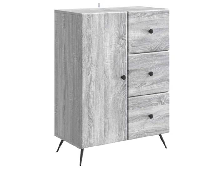 HKTMGDNG Sideboard Graues Sonoma 66x34,5x90 cm Holzwerkstoff Kommode Kompakter Schrank mit 3 Schubladen und Türelement für Esszimmer, Wohnzimmer oder Schlafzimmer. Schafft mühelos Ordnung.