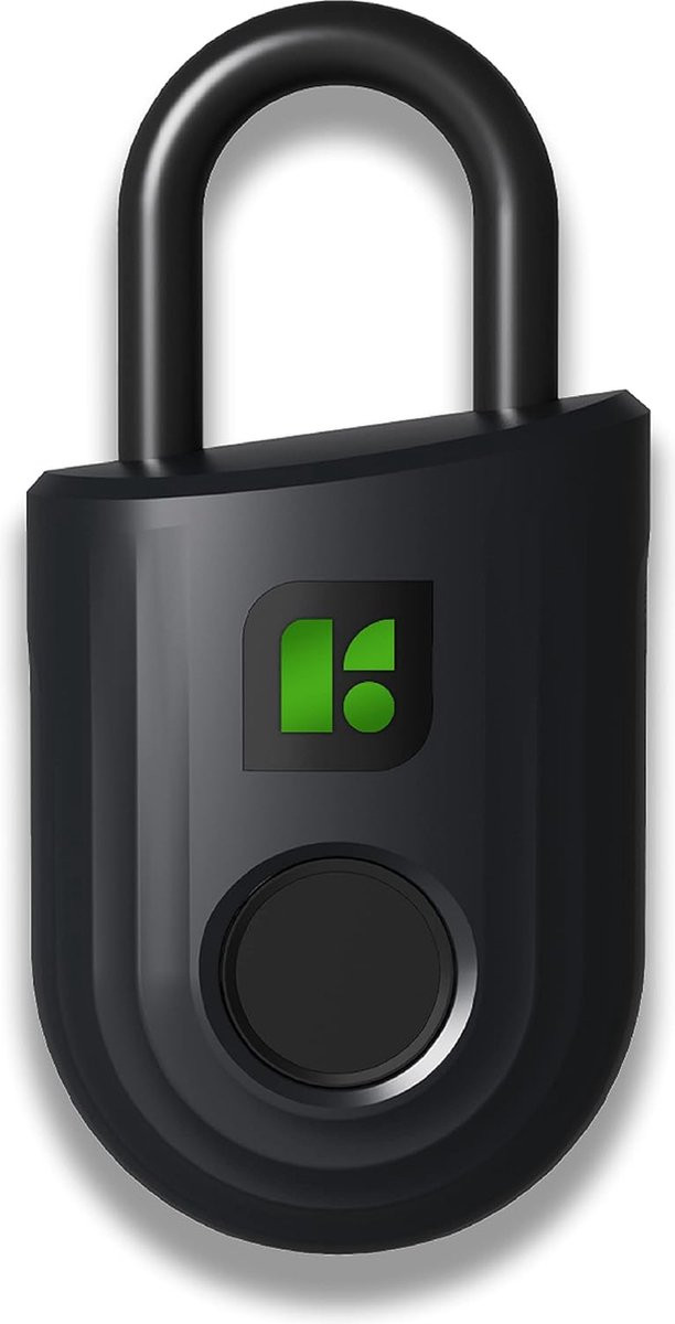 Igloohome Padlock Lite Intelligent hangslot met vingerafdrukscanner en Bluetooth, zwart