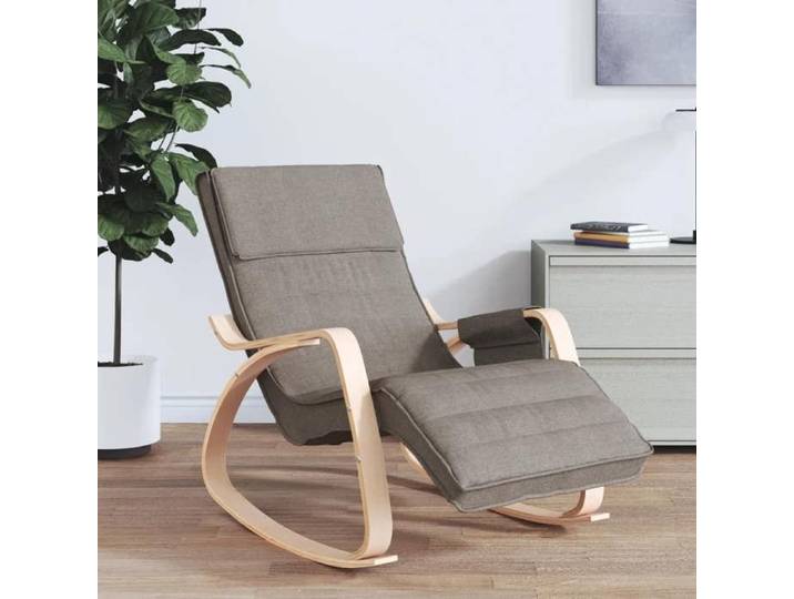 Chaise à bascule - SWEETY - Taupe Tissu - L 67xP 80xH 88 cm EU2553