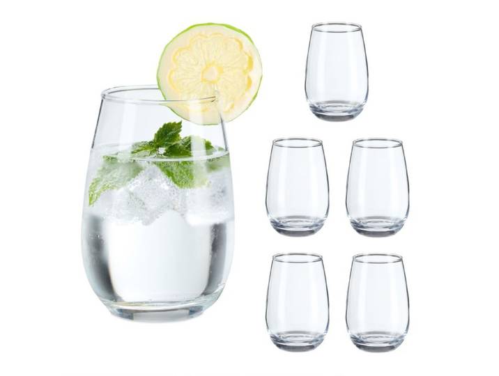 Relaxdays Lot de 6 verres à boire