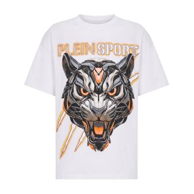 T-Shirt PLEIN SPORT "Tiger", Herren, Gr. XL, 01, weiß, Obermaterial: 100% Baumwolle, Shirts T-Shirt