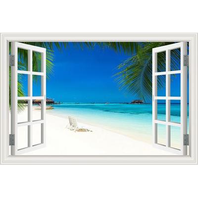 Uplift Essentials "3D Ocean View ""Window To Paradise"" Wall Sticker style 13 32x48inch (80x120cm)"