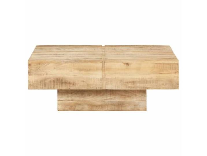 RJPLMFV Couchtisch, 80 x 80 x 28 cm, Mangoholz, massiv Sofa-Top, große Oberseite für Speisen und Getränke, einzigartige Holzmaserung, zufällige Lieferung