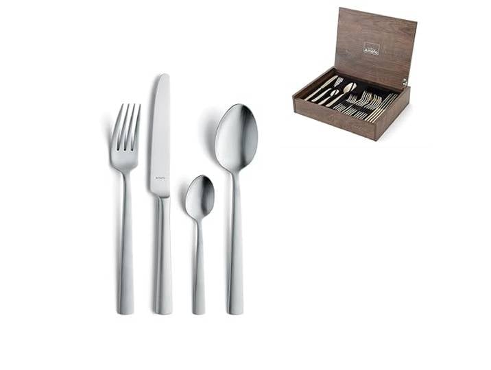 Amefa VENTURA Besteck Set 24-tlg für 6 Personen, 18/10-Edelstahl, mattiert spülmaschinenfest, 24-teilig