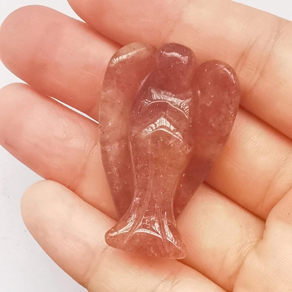 Engelen beeldje Beschermengel decoratie van Aardbeienkwarts Hoogte: 3,5 cm