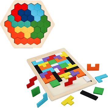 Handpicked Choices Wooden Tangram Puzzle Blocks Montessori Brain Teaser Toy For Kids And Adults nb153c5 1 Set