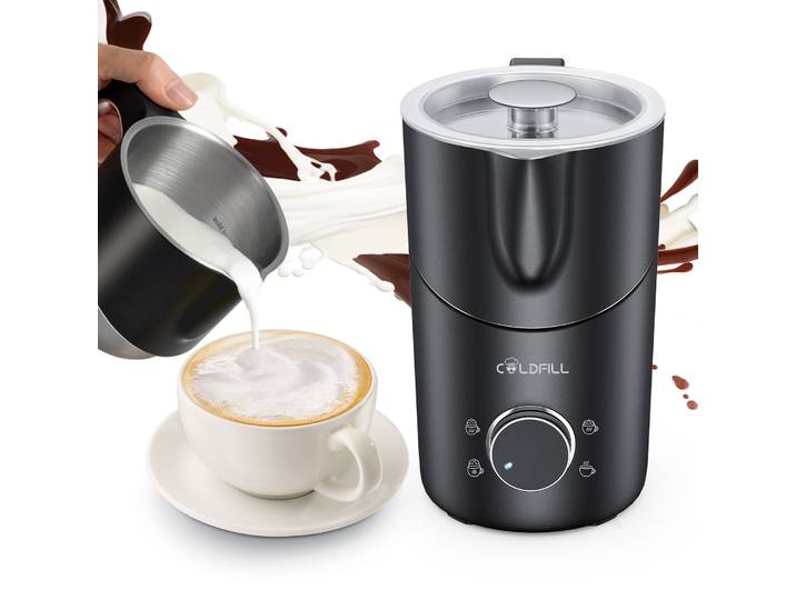 Mousseur à lait et cuiseur vapeur 8 en 1, mousseur électrique pour café, cuiseur à lait amovible de grande capacité de 400ml, facile à nettoyer