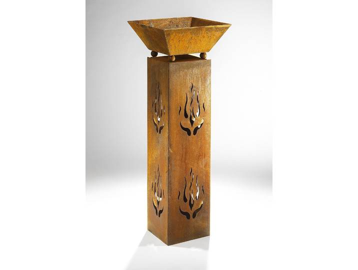 Dekosäule LOCKER, braun, Metall, Dekofiguren, Dekosäule