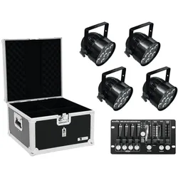 EUROLITE Set 4x LED PAR-56 QCL sw + Case + Controller