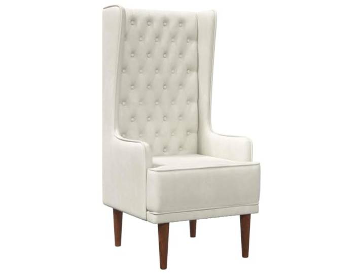 HAQWRDQSG Hochlehner Samt Sessel Lesesessel Chesterfield Creme Eleganter Akzentsessel mit Kautschukbaum-Beinen für Ihr Schlafzimmer und Wohnzimmer.