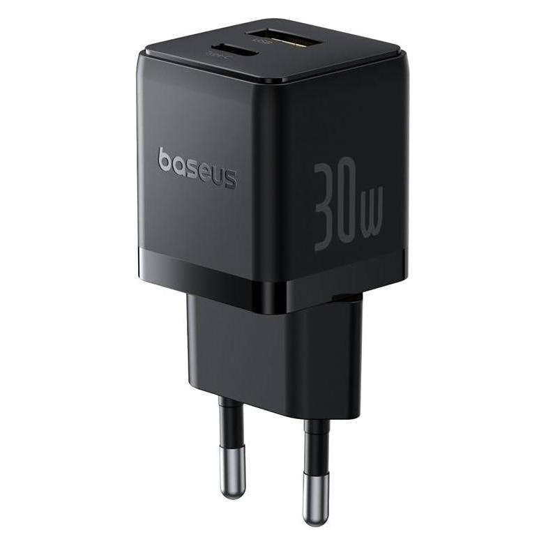 Baseus 30W 1xUSB 1xUSB-C Ladegerät P1011160A113-01 (30 W, 2 Ports) (P1011160A113-01)
