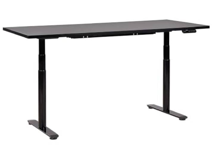 Elektrisch höhenverstellbarer Schreibtisch USB schwarz 180x80 cm DESTINAS