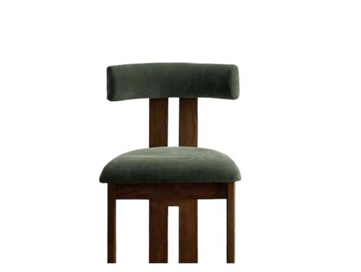 OUTIFUOTPP Wohnzimmerstuhl im luxuriösen, vereinfachten Stil, Esstischstuhl aus massivem Holz, Heimdekorationsstuhl, bequemer Rückenlehnenstuhl for Schlafzimmer und Arbeitszimmer(Dark Green Flannel)
