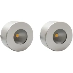 LED Unterbauleuchte, Mini-Star, silber-grau, warmweiss, 2er SET